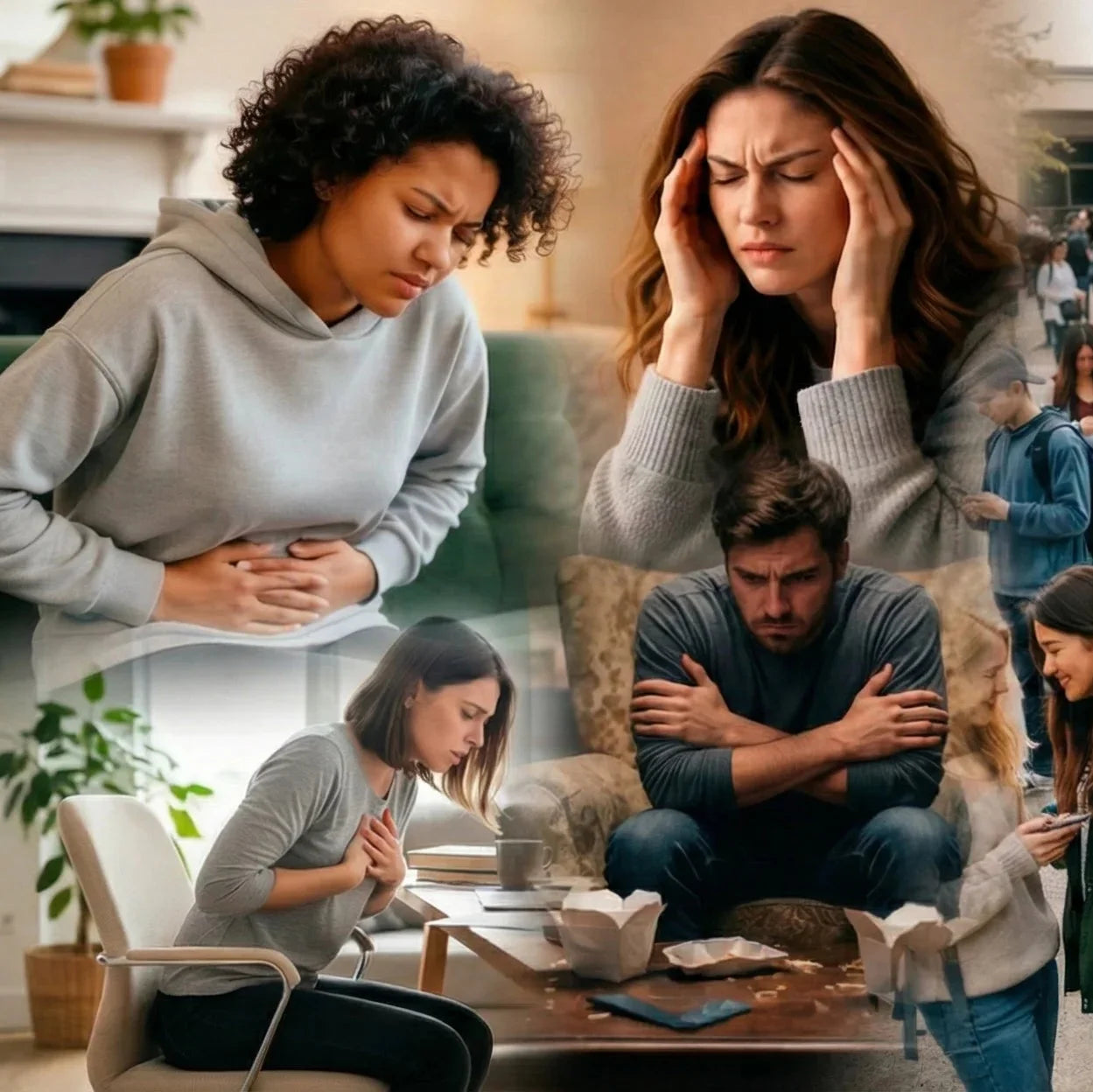 Personnes avec différentes douleurs